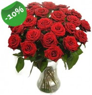 Vazo içerisinde 25 adet kırmızı gül  Bursadaki çiçekçiler bursaya çiçek yolla 