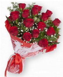 11 kırmızı gülden buket  Bursa çiçek kestel uluslararası çiçek gönderme 