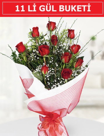 11 adet kırmızı gül buketi Aşk budur  Çiçekçi Bursa sitesi nilüfer anneler günü çiçek yolla 