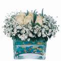mika ve beyaz gül renkli taslar   Bursa çiçekçi inegöl kaliteli taze ve ucuz çiçekler 