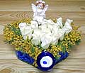 9 adet beyaz gül oyuncak  Bursadaki çiçekçi bursaya çiçek 