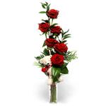  Bursa çiçek iznik çiçek online çiçek siparişi  7 adet kirmizi gül ve pelus oyuncak