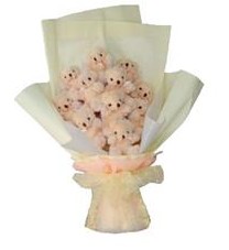 11 adet pelus ayicik buketi  Bursa çiçek yolla osmangazi online çiçekçi , çiçek siparişi 