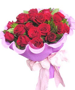 12 adet kırmızı gülden görsel buket  Bursa çiçek siparişi 