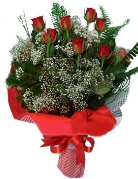 7 kırmızı gül buketi  Çiçekçi Bursa sitesi osmangazi internetten çiçek satışı 