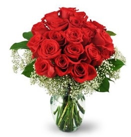 25 adet kırmızı gül cam vazoda  Bursa çiçek büyük orhan yurtiçi ve yurtdışı çiçek siparişi 
