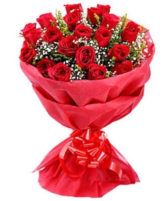 21 adet kırmızı gülden modern buket  Bursa çiçek iznik çiçek online çiçek siparişi 