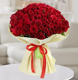 101 adet kırmızı gül buketi koca demet  Bursadaki çiçekçi bursaya çiçek 