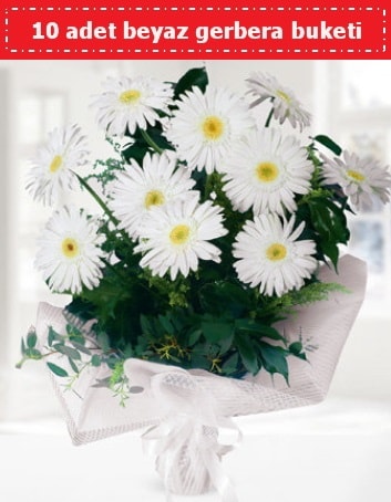 10 Adet beyaz gerbera buketi  Bursa çiçek büyük orhan yurtiçi ve yurtdışı çiçek siparişi 