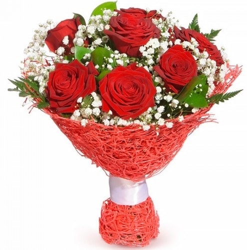 7 adet kırmızı gül buketi  Çiçekçi bursa çiçek firması 